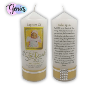 Double-sided Print Personalised Pillar Candle